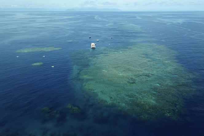 A pontoon above Moore Reef in the Great Barrier Reef off the coast of Queensland, Australia, November 14, 2022.