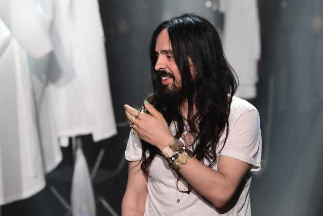 Italian fashion designer Alessandro Michele at the presentation of Gucci's Fall/Winter 2020 women's collection on February 19, 2020 in Milan. 