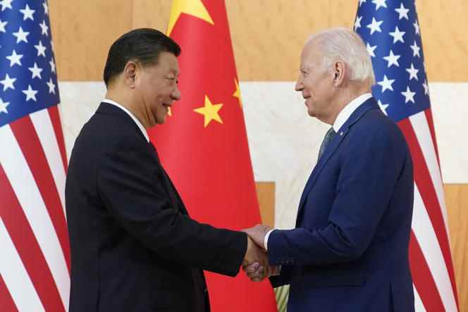 Xi Jinping and Joe Biden at the G20 summit in Bali, Indonesia on November 14, 2022.