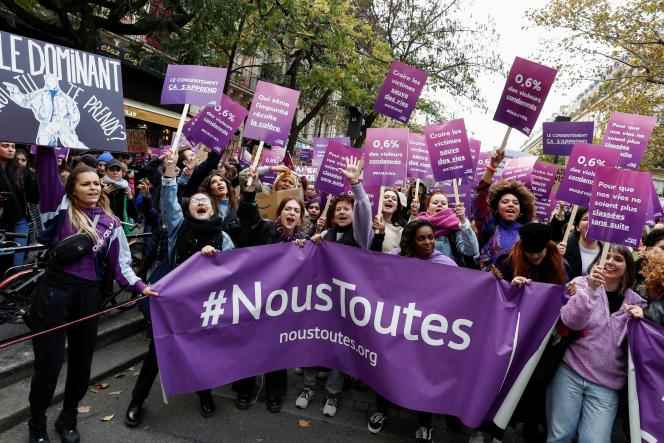 A demonstration against violence against women, November 19, 2022, in Paris.
