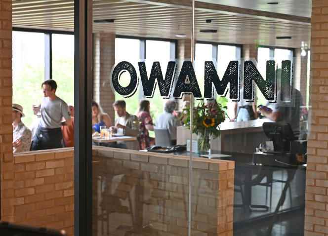 The entrance to Owamni Restaurant in Minneapolis, Minnesota.