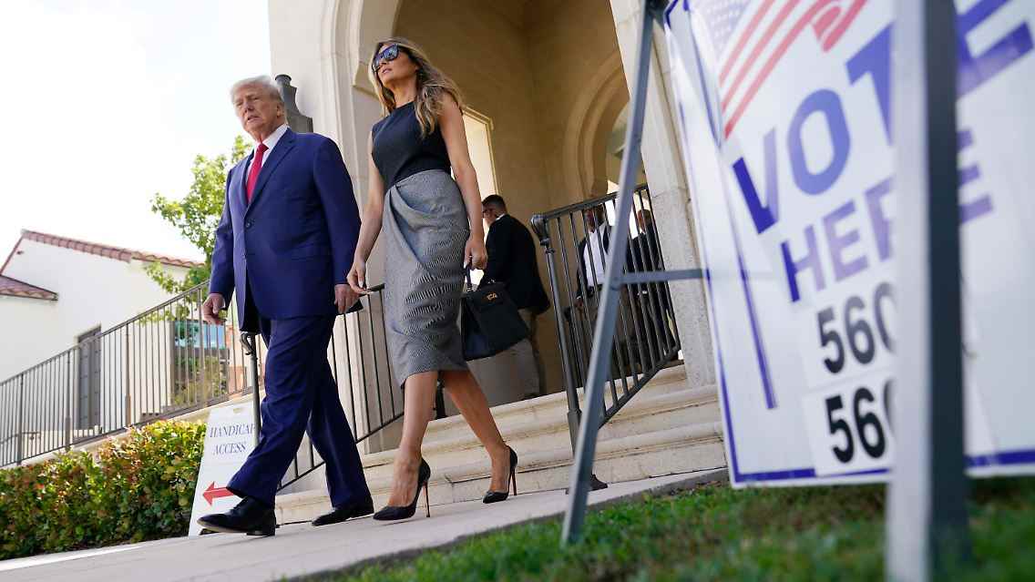Donald und Melania Trump am Wahltag.