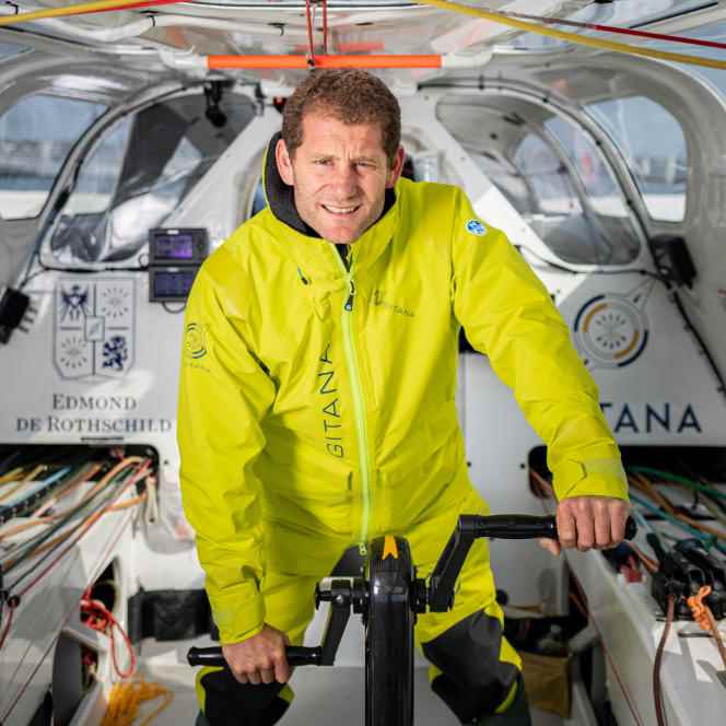 Charles Caudrelier, early August, aboard the “Maxi Edmond de Rothschild”.