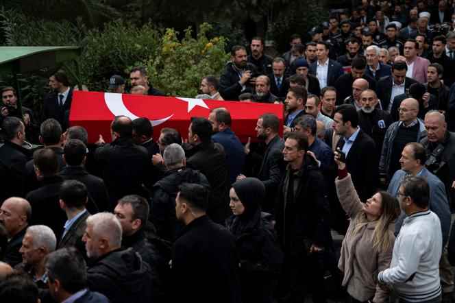 Funeral ceremony, November 14, 2022 in Istanbul, of victims of the attack on Istiklal Street perpetrated the day before.