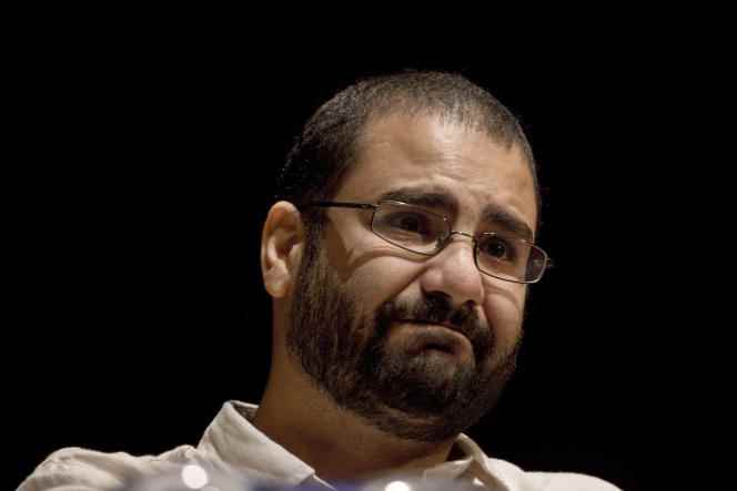 Alaa Abdel Fattah during a conference at the American University in Cairo, September 22, 2014.