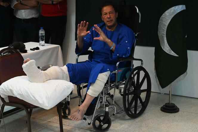 In a video recorded from his hospital bed in Lahore, Pakistan's ex-prime minister Imran Khan on Friday accused his successor of being involved in a plot to kill him.