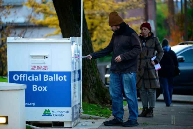 An official ballot box in Portland, Oregon on November 8, 2022.