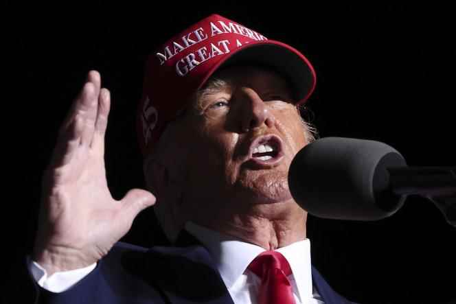 Donald Trump at a rally at Arnold-Palmer Regional Airport in Latrobe, Pennsylvania, November 5, 2022.