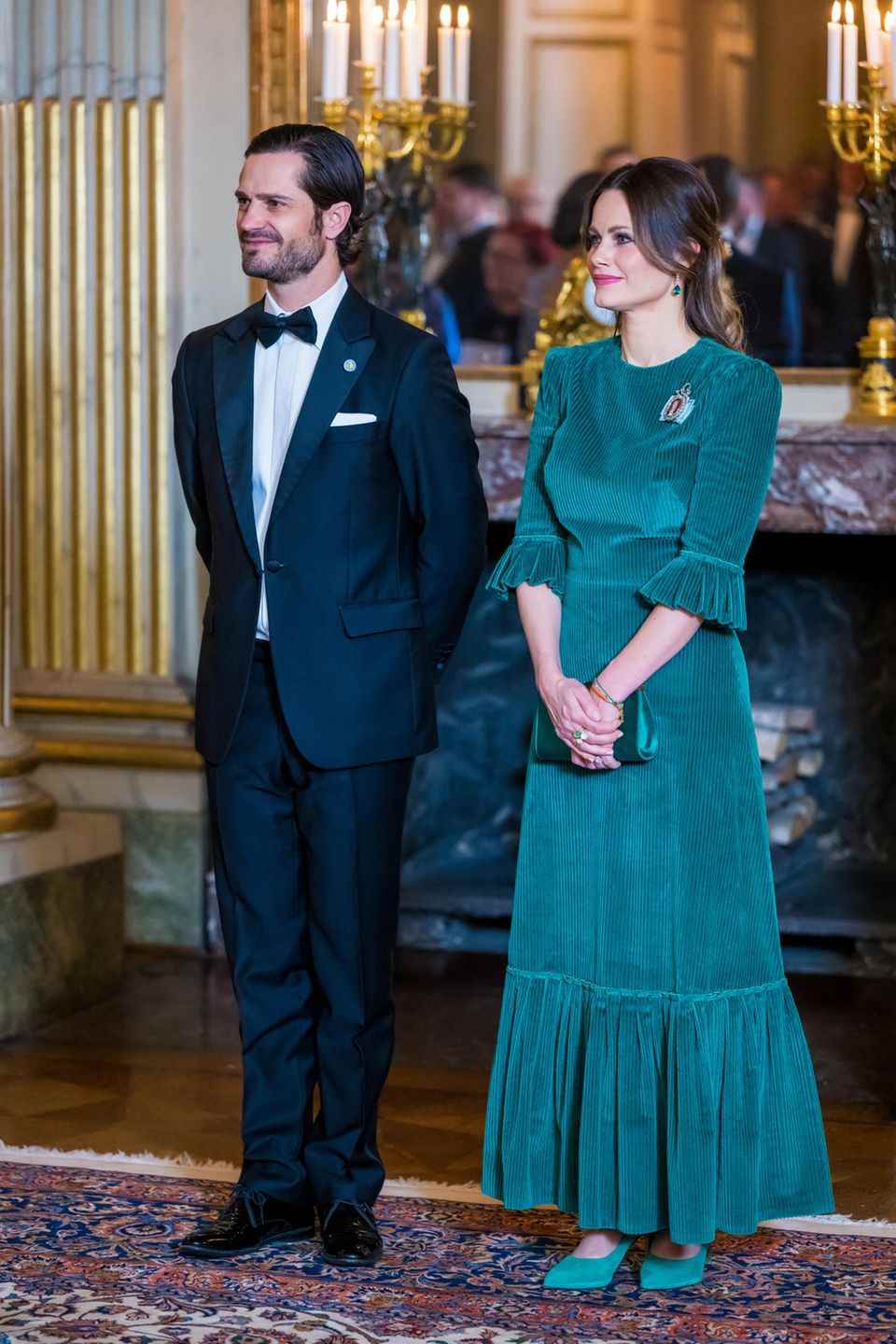 Prince Carl Philip and Princess Sofia at the Royal Palace in Stockholm.