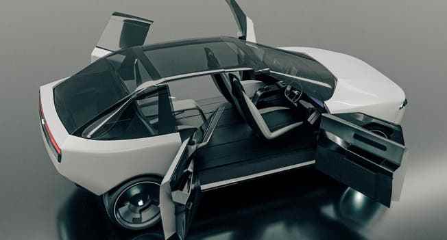 Swivel seats and gullwing doors could be part of the Apple car, according to leasing company Vanarama.