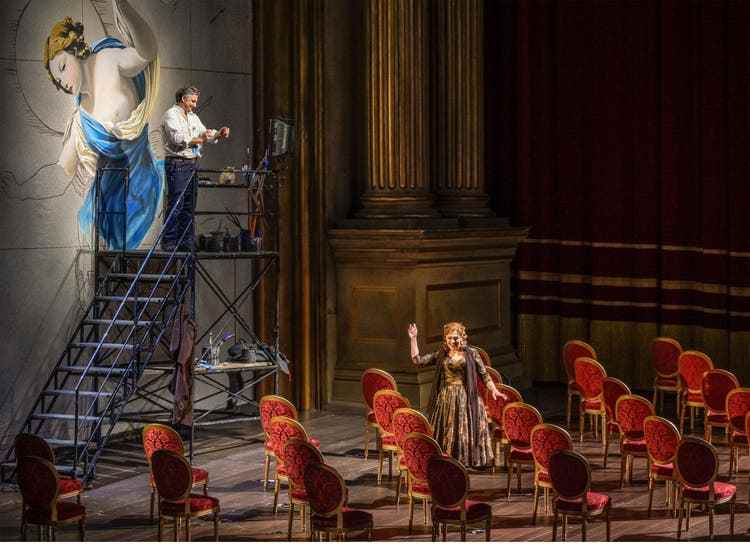 Great theatre: Cavaradossi (Jonas Kaufmann) and Tosca (Sondra Radvanovsky) love each other passionately, but Tosca's jealousy will be their undoing.