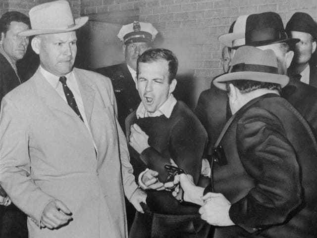 Jack Ruby shoots Lee Harvey Oswald.