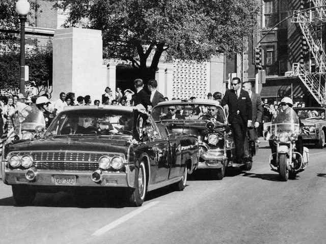 John F. Kennedy's convoy in Dallas.