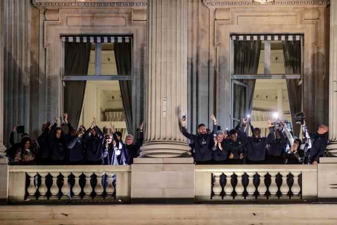 The day after the 2022 World Cup final lost against Argentina in Qatar, the France team greets its supporters from the Hôtel de Crillon, on Place de la Concorde, in Paris, on December 19, 2022.