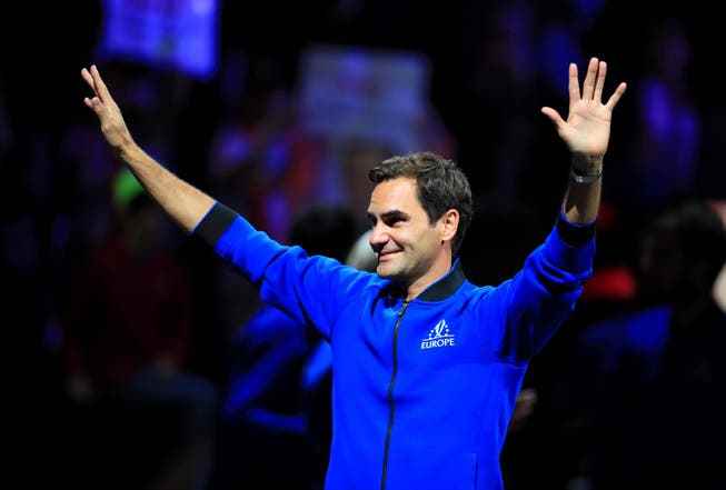 Roger Federer nach seinem letzten Match als aktiver Tennisspieler am Laver-Cup.