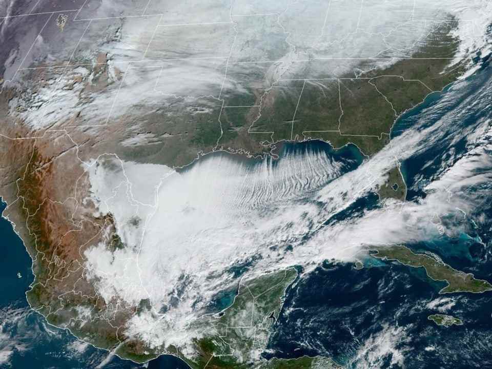 The weather system over North America