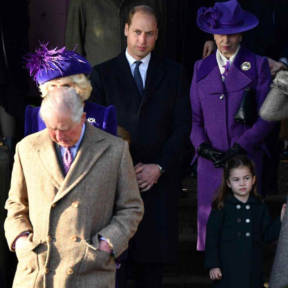King Charles, Queen Camilla, Prince William, Princess Anne, Princess Charlotte, Princess of Wales