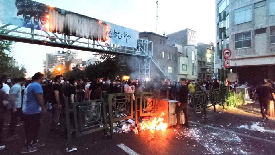 Anti-regime protest in Tehran, September 21, 2022.