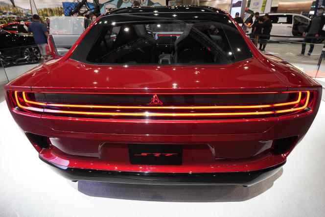 The future electric Dodge, the Charger Daytona SRT, at the Los Angeles Auto Show on November 18.