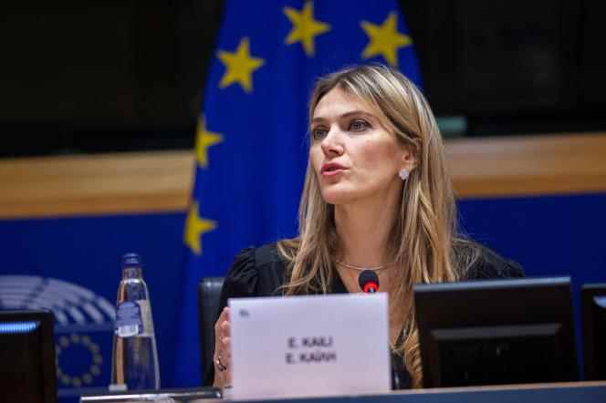 Eva Kaili, on December 7, 2022, at the European Parliament, in Brussels.