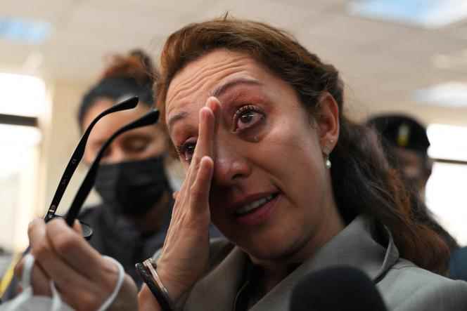 A former prosecutor of the Special Prosecutor's Office against Impunity (FECI), Virginia Laparra, at the announcement of her sentence to four years in prison, in Quetzaltenango, Guatemala, Saturday, December 16, 2022.