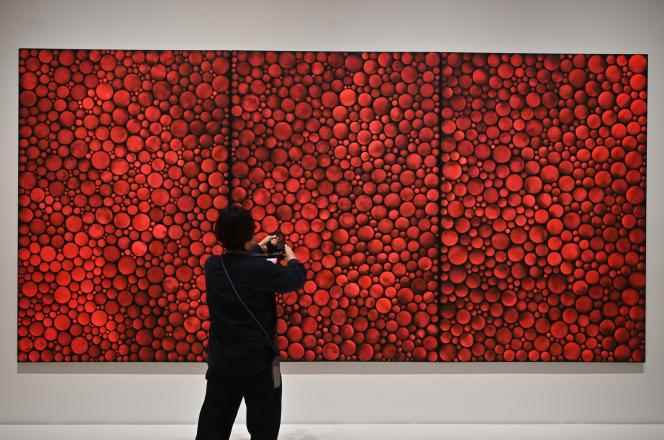 “Accumulation of stardust”, by Yayoi Kusama, exhibited at M+ in Hong Kong, November 9, 2022.