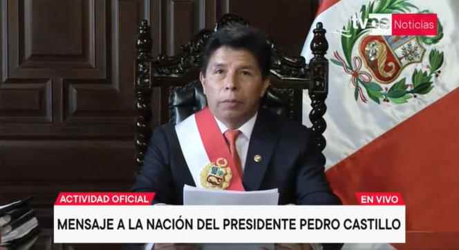 President Pedro Castillo announced Wednesday, December 7, in a message to the nation, the dissolution of the Peruvian Parliament.