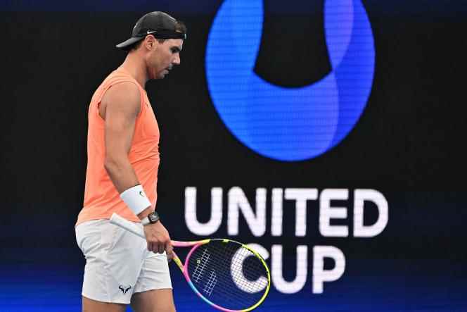 Rafael Nadal, in training at the Tennis Center in Sydney, on the sidelines of the United Cup, December 28, 2022.