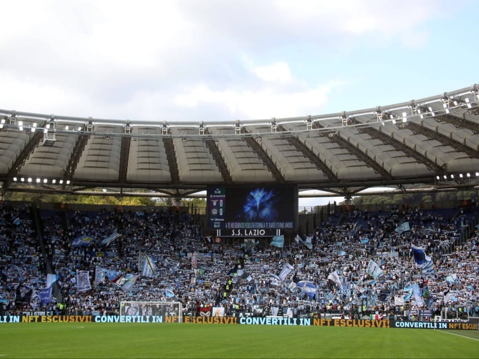 The Curva Nord at the Stadio Olimpico in Rome. 