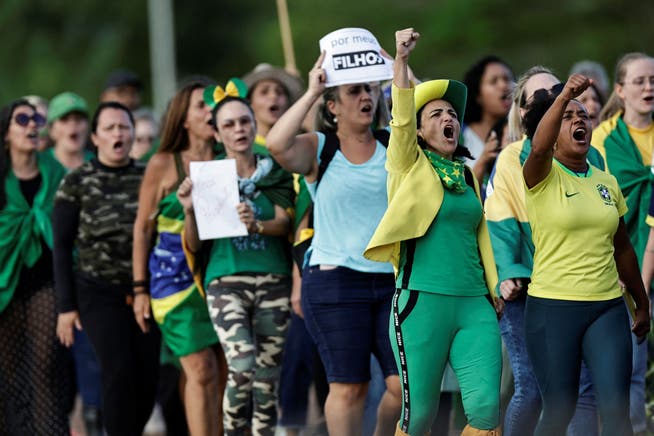 Bolsonaro supporters at a demonstration march on December 27. 