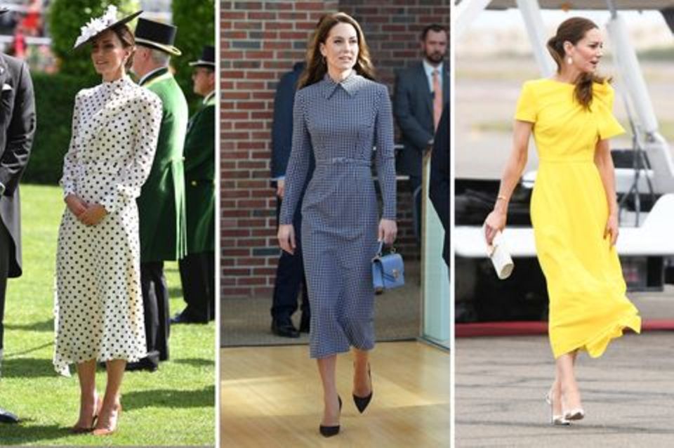 Kate knows how to skilfully stage her sporty, slim figure in tight-fitting dresses. 