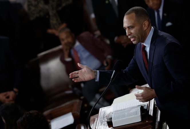 Hakeem Jeffries, leader of the Democrats in the House of Representatives.  January 7 in Washington, USA.