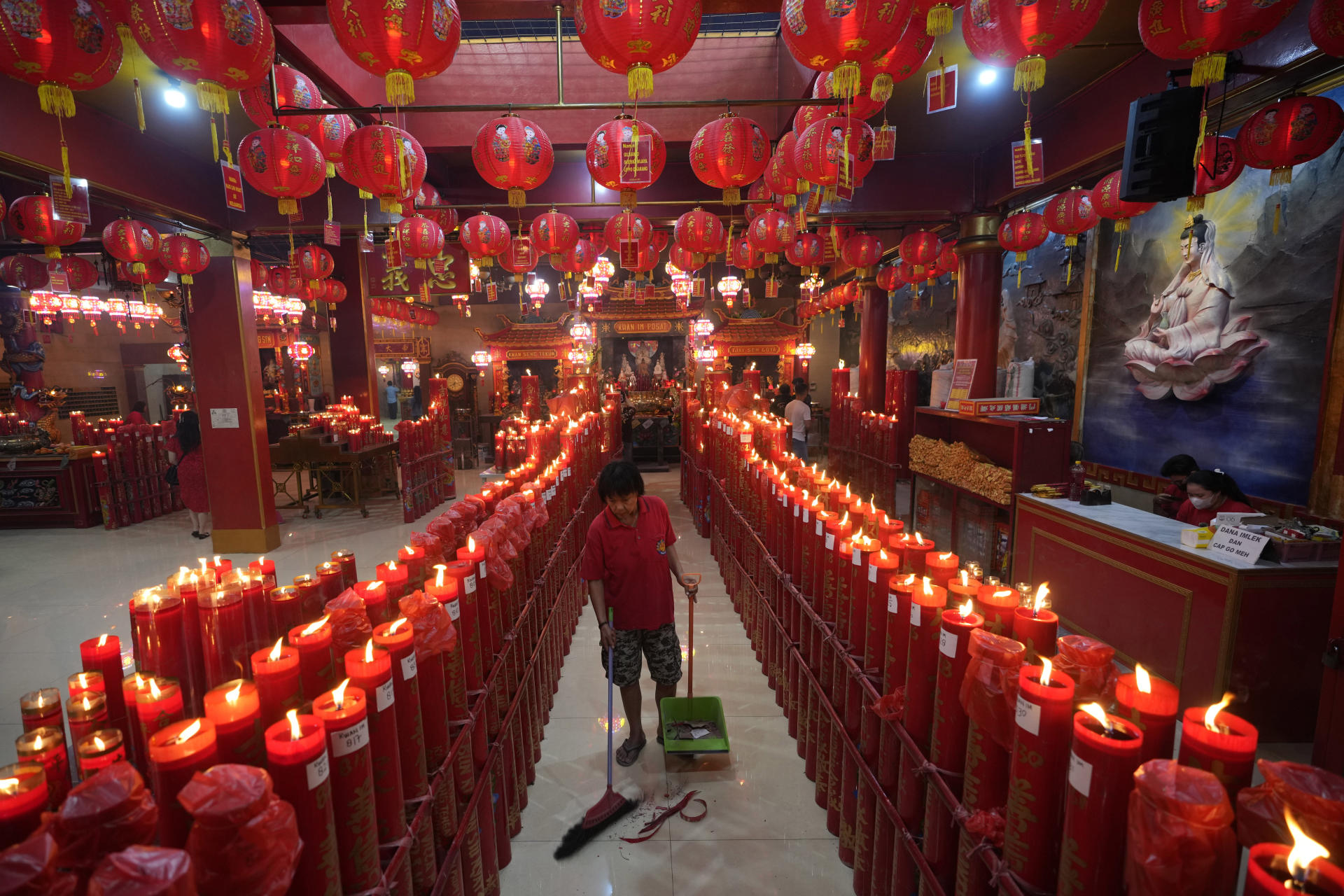 In the Hok Lay Kiong temple, in Bekasi, Indonesia, on January 22, 2023.
