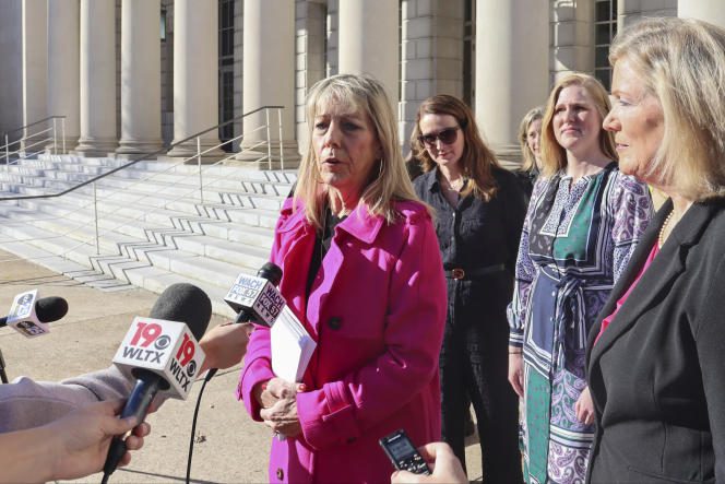 Vicki Ringer, director of public affairs for Planned Parenthood South Atlantic outside the South Carolina Supreme Court in Columbia on January 5