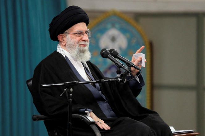 Ayatollah Khamenei at a rally in Tehran on January 12, 2023.