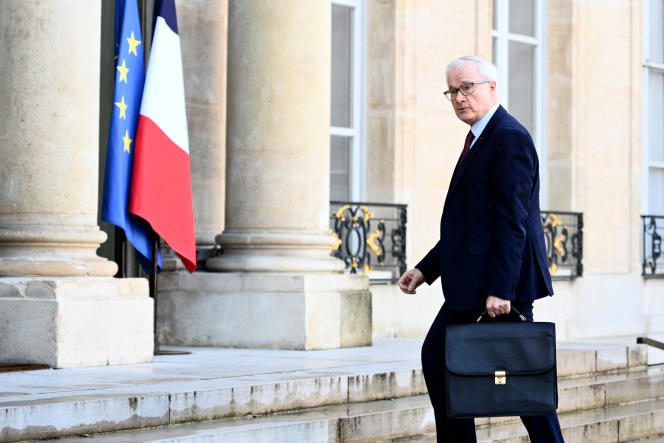 The director of the DGSE, Bernard Emié, arrives at the Elysée for a defense and national security council, in Paris, on January 11, 2023.