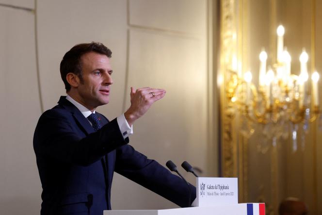 President Emmanuel Macron, in Paris, January 5, 2023.
