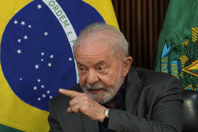Brazilian President Lula during a meeting with the governors and leaders of the Federal Supreme Court and the National Congress, Monday, January 9, 2023, in Brasilia.