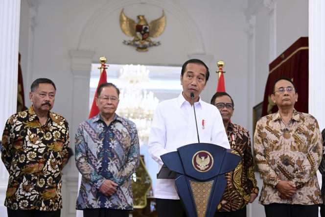 Indonesian President Joko Widodo during a speech in Jakarta on January 11, 2023.