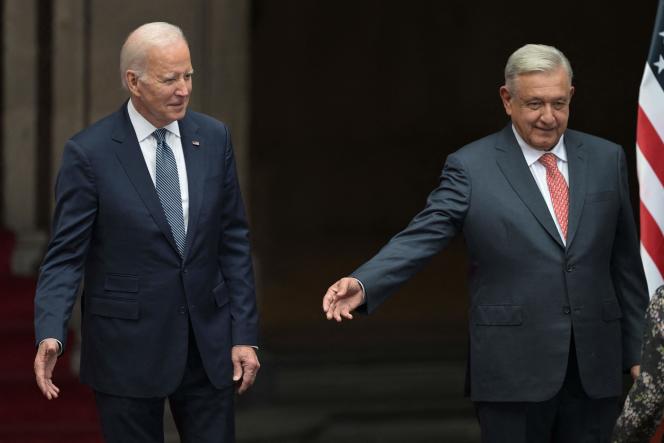 US President Joe Biden and his Mexican counterpart Andres Manuel Lopez Obrador on January 9, 2023 in Mexico City.