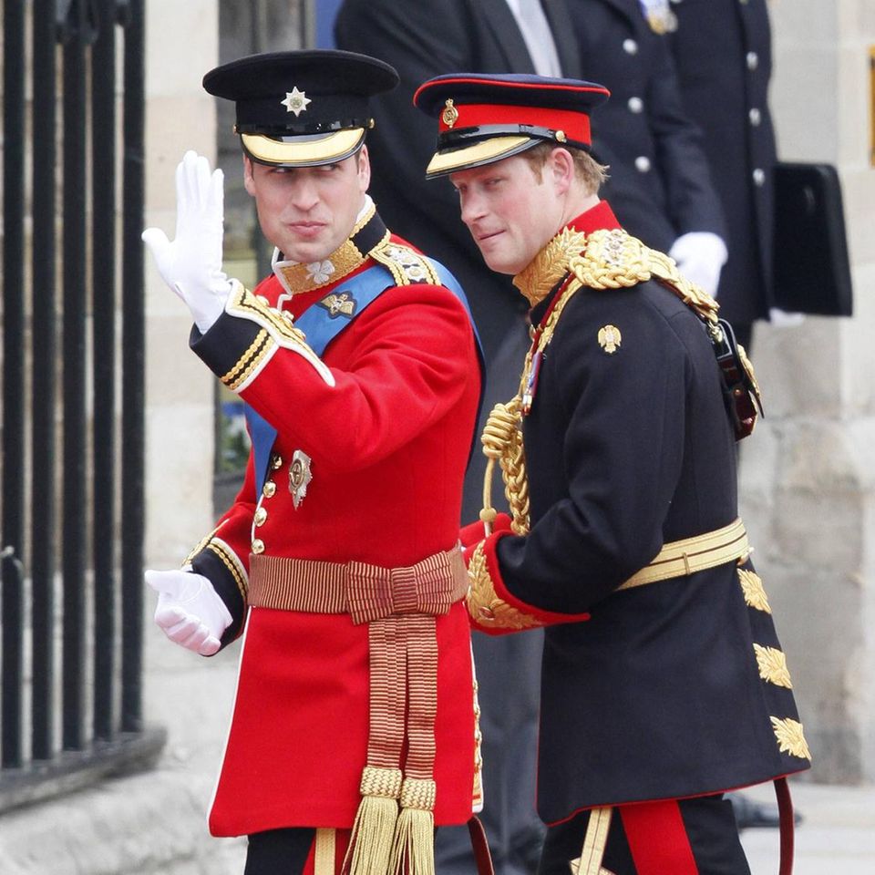 Prince William with Prince Harry at his wedding in 2011