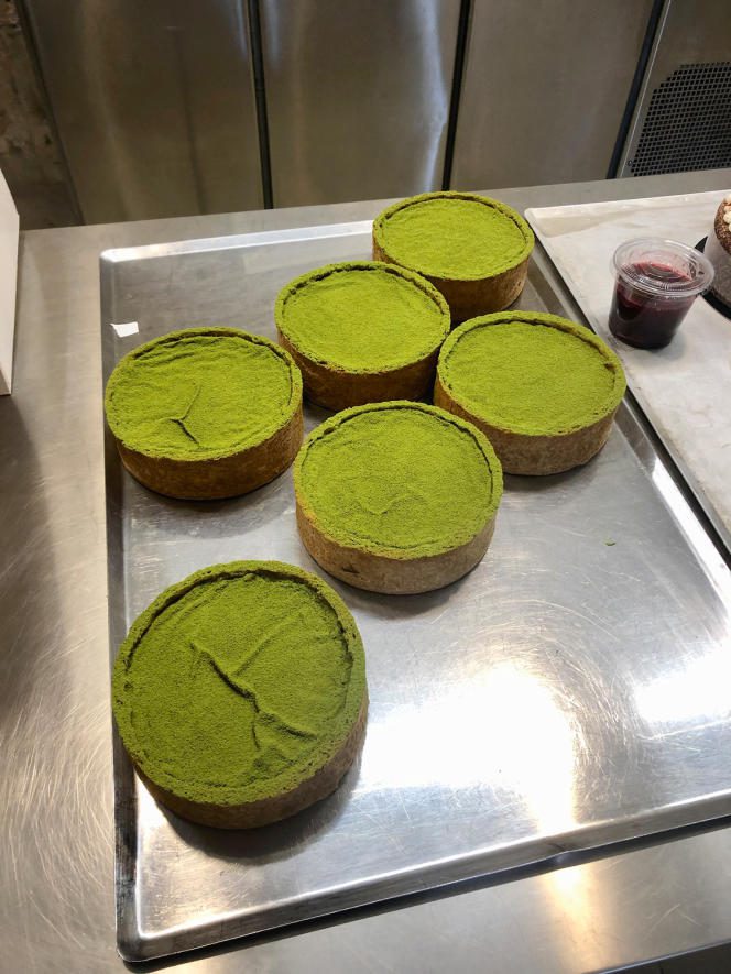 The matcha flan from White Pages, in Paris.