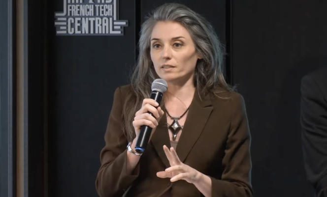 Murielle Thibierge-Batude during an intervention on cybersecurity at the MEDEF digital university in 2019.