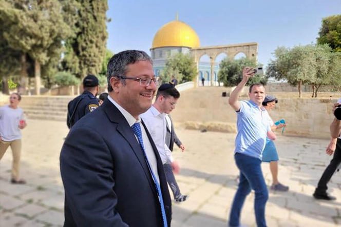 Israeli National Security Minister Itamar Ben Gvir during his visit to the Esplanade of the Mosques in Jerusalem on January 3, 2022.