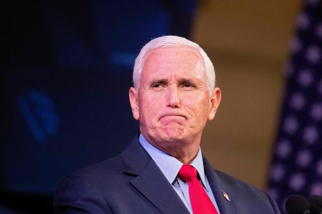 Former Vice President of the United States Mike Pence, April 12, 2022, in Charlottesville (Virginia).