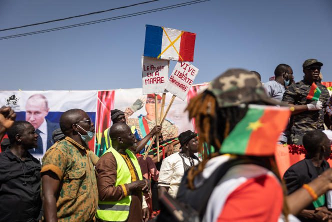 Demonstration against the French presence in Burkina Faso, in Ouagadougou, January 20, 2023.