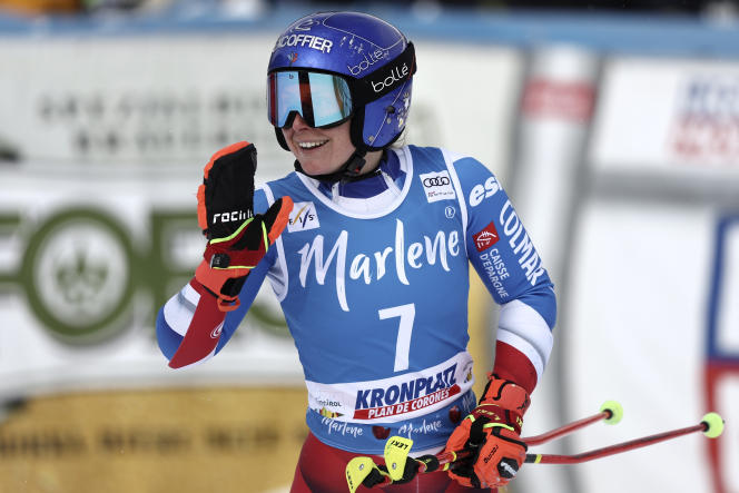 Tessa Worley, during the giant slalom at Kronplatz (Italy), January 24, 2023.