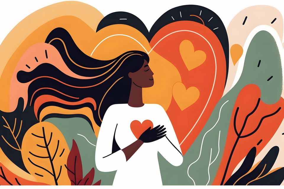 Healthy Narcissism: Woman with heart in hand