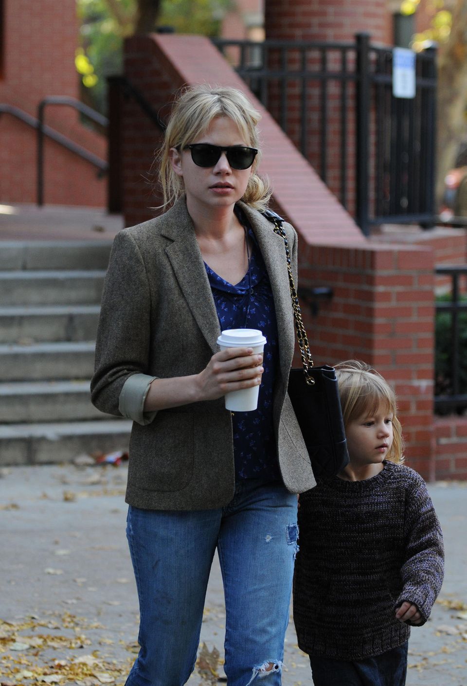 Michelle Williams and daughter Matilda in October 2009 in New York