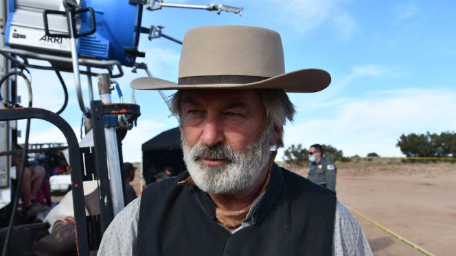 Photo of Alec Baldwin on the set of the movie 'Rust, taken after the accidental death of Halyna Hutchins, on the Bonanza Creek Ranch in Santa Fe, New Mexico on October 21, 2022.